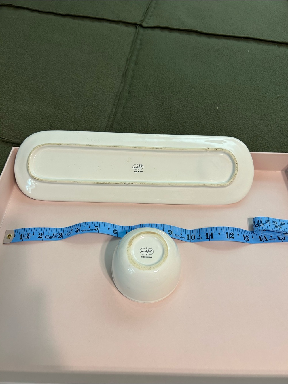 Mud Pie Cream Ceramic Snack Tray & Bowl - Picture 5 of 5